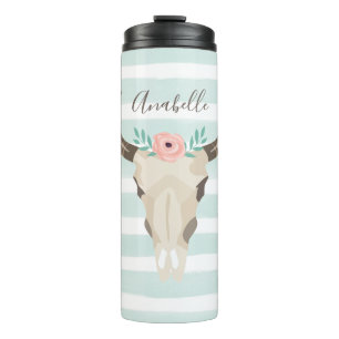 Boho Cow Skull Thermosbecher