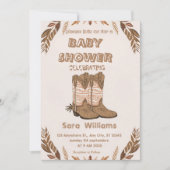 Boho Cowboy Boots baby shower invitation Einladung (Vorderseite)