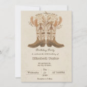 Boho Cowboy Boots Party invitation Einladung (Vorderseite)
