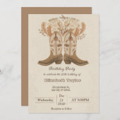 Boho Cowboy Boots Party invitation Einladung (Vorne/Hinten)