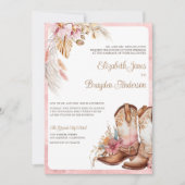 Boho Cowboy Boots Western Hochzeitseinladung Einladung (Vorderseite)