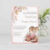 Boho Cowboy Boots Western Hochzeitseinladung Einladung (Stehend Vorderseite)