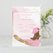 Boho Cowboy Boots Western Hochzeitseinladung Einladung (Stehend Vorderseite)