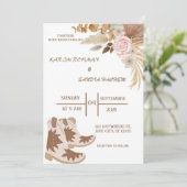 Boho Cowboy Boots Western Hochzeitseinladung Einladung (Stehend Vorderseite)