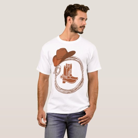 Boho Cowboy Boots Western T-Shirt (Vorne ganz)
