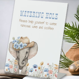 Boho Cowboy Elephant Baby Dusche Wasserloch Sockelschild