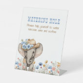Boho Cowboy Elephant Baby Dusche Wasserloch Sockelschild (Vorderseite)