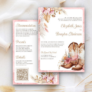 Boho-Cowboy-Stiefel Western-Hochzeitseinladung Einladung