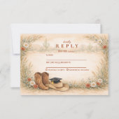 Boho-Cowgirl-Abschlussfeier RSVP Karte (Vorderseite)