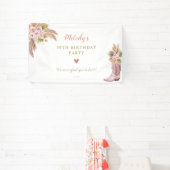 Boho Cowgirl Boot Pampas Grass Rose Banner (InSitu)