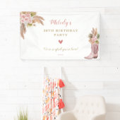 Boho Cowgirl Boot Pampas Grass Rose Banner (Insitu)