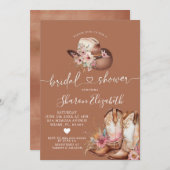 Boho Cowgirl Boots Bridal Dusche Einladung (Vorne/Hinten)