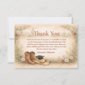 Boho Cowgirl Graduation Party Dankeskarte (Vorderseite)