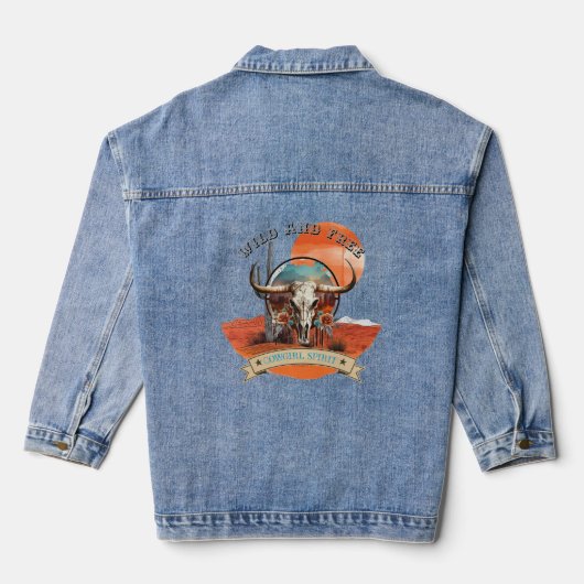 Boho Cowgirl Spirit Wild West Jeansjacke (Rückseite)