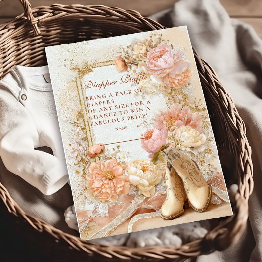 Boho Cowgirl Western Diapper Raffle Begleitkarte