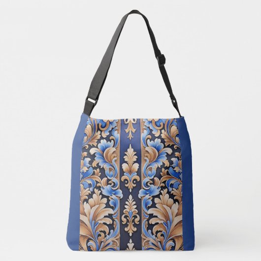 Boho Cowgirl Western Floral Damask Tragetaschen Mit Langen Trägern (Rückseite)