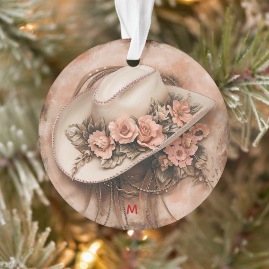 Boho Cowgirl Western Floral Ornament (Baum)