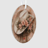 Boho Cowgirl Western Floral Ornament (Vorderseite)