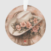Boho Cowgirl Western Floral Ornament (Vorderseite)