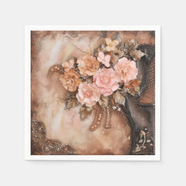 Boho Cowgirl Western Floral Wedding Napkins Serviette