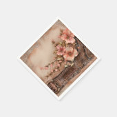 Boho Cowgirl Western Floral Wedding Napkins Serviette (Ecke)