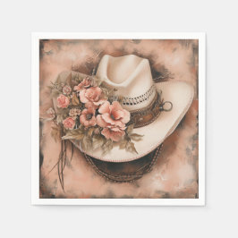 Boho Cowgirl Western Floral Wedding Napkins Serviette