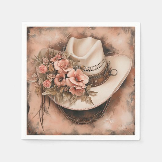 Boho Cowgirl Western Floral Wedding Napkins Serviette (Vorderseite)