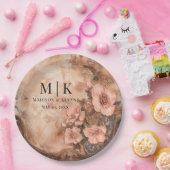 Boho Cowgirl Western Florals Wedding Pappteller (Party)