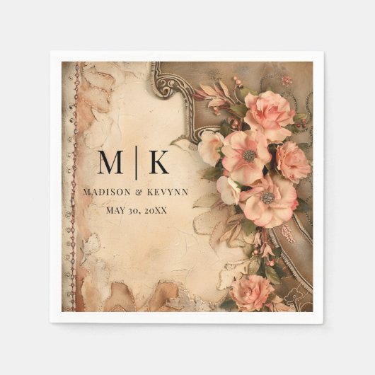 Boho Cowgirl Western Florals Wedkins Serviette (Vorderseite)