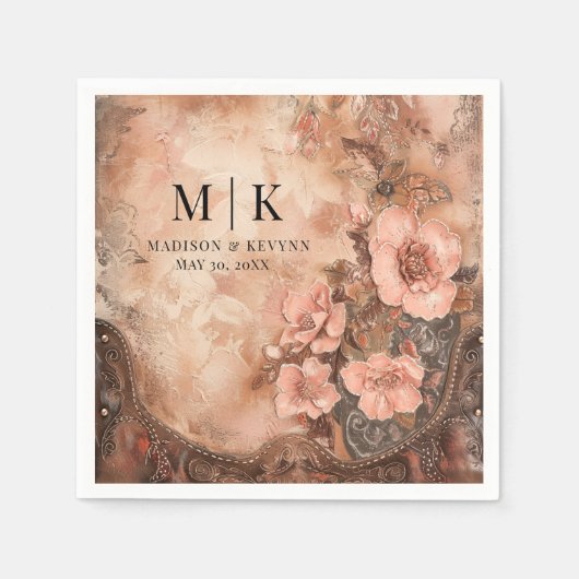 Boho Cowgirl Western Florals Wedkins Serviette (Vorderseite)