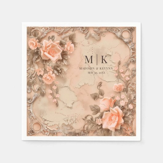 Boho Cowgirl Western Florals Wedkins Serviette (Vorderseite)