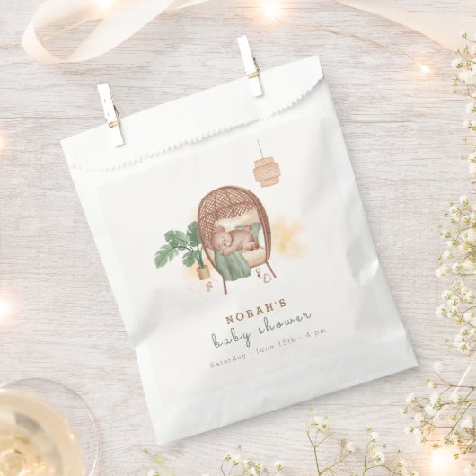 Boho Cozy Teddy Bear Sleep Baby Dusche Geschenktütchen (Ausgeschnitten)