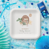 Boho Cozy Teddy Bear Sleep Baby Dusche Pappteller (Party)