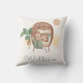 Boho Cozy Teddy Bear Sleep Monogram Kinderzimmer Kissen (Rückseite)