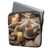 Boho Cozy Warm Kerzenlicht Laptopschutzhülle (Vorderseite Links)