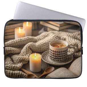 Boho Cozy Warm Kerzenlicht Laptopschutzhülle