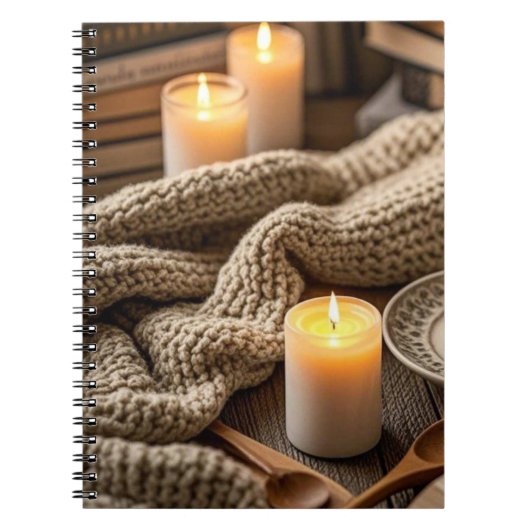 Boho Cozy Warm Kerzenlicht Notizblock (Vorderseite)