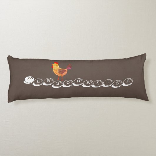 Boho Crazy Chicken Lady Bronze Brown farbenfroh Seitenschläferkissen (Rückseite)