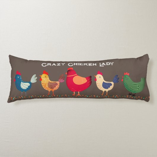 Boho Crazy Chicken Lady Bronze Brown farbenfroh Seitenschläferkissen (Vorderseite)