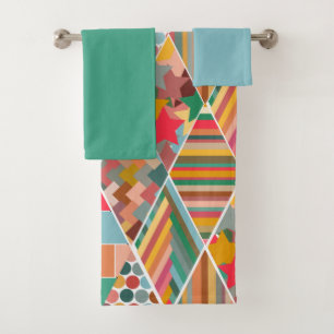 Boho Crazy Quilt Badetücher Set