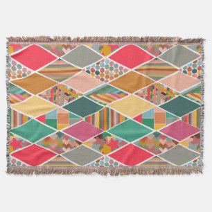 Boho Crazy Quilt Decke