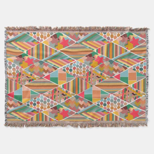 Boho Crazy Quilt Decke (Vorderseite)