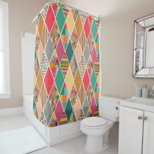 Boho Crazy Quilt Duschvorhang