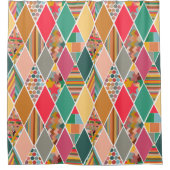 Boho Crazy Quilt Duschvorhang (Vorderseite)