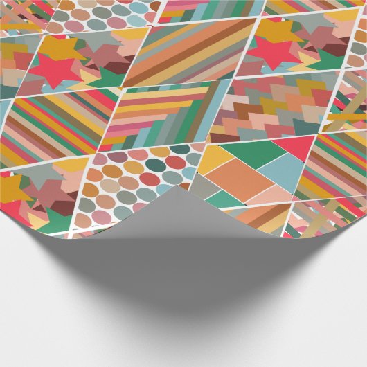 Boho Crazy Quilt Geschenkpapier (Ecke)