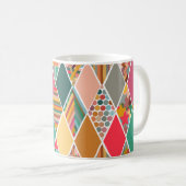 Boho Crazy Quilt Kaffeetasse (VorderseiteRechts)