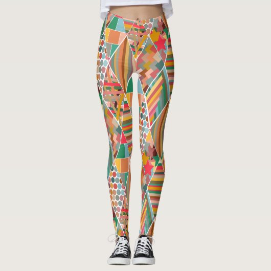 Boho Crazy Quilt Leggings (Vorderseite)