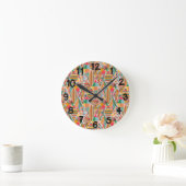 Boho Crazy Quilt Runde Wanduhr (Zuhause)