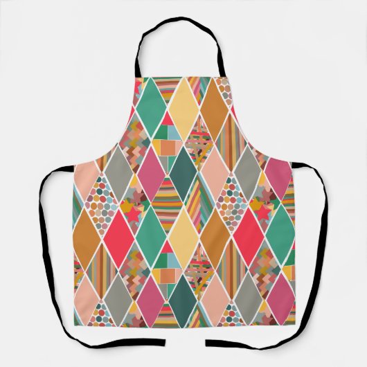 Boho Crazy Quilt Schürze (Vorderseite)