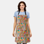 Boho Crazy Quilt Schürze (Getragen)